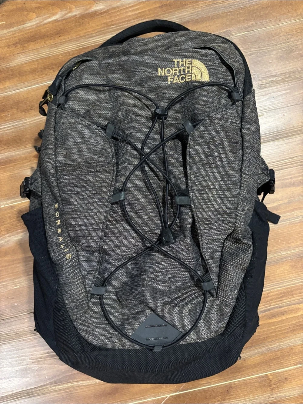 The North Face Borealis Backpack - Grey/Black with Gold Hardware